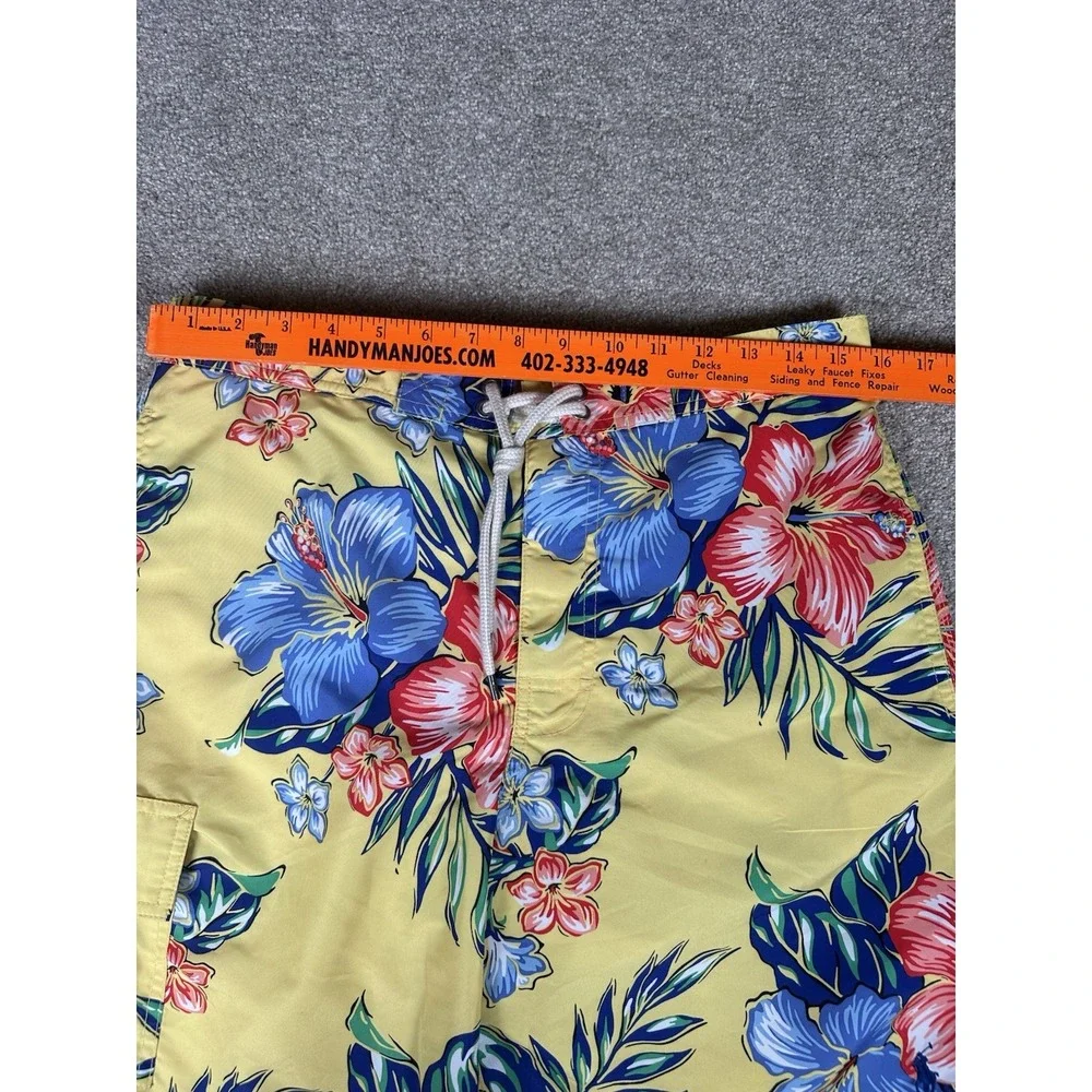 Polo Ralph Lauren Men's Medium Floral Lined Drawstring‎ Bathing Suit Swim Trunks